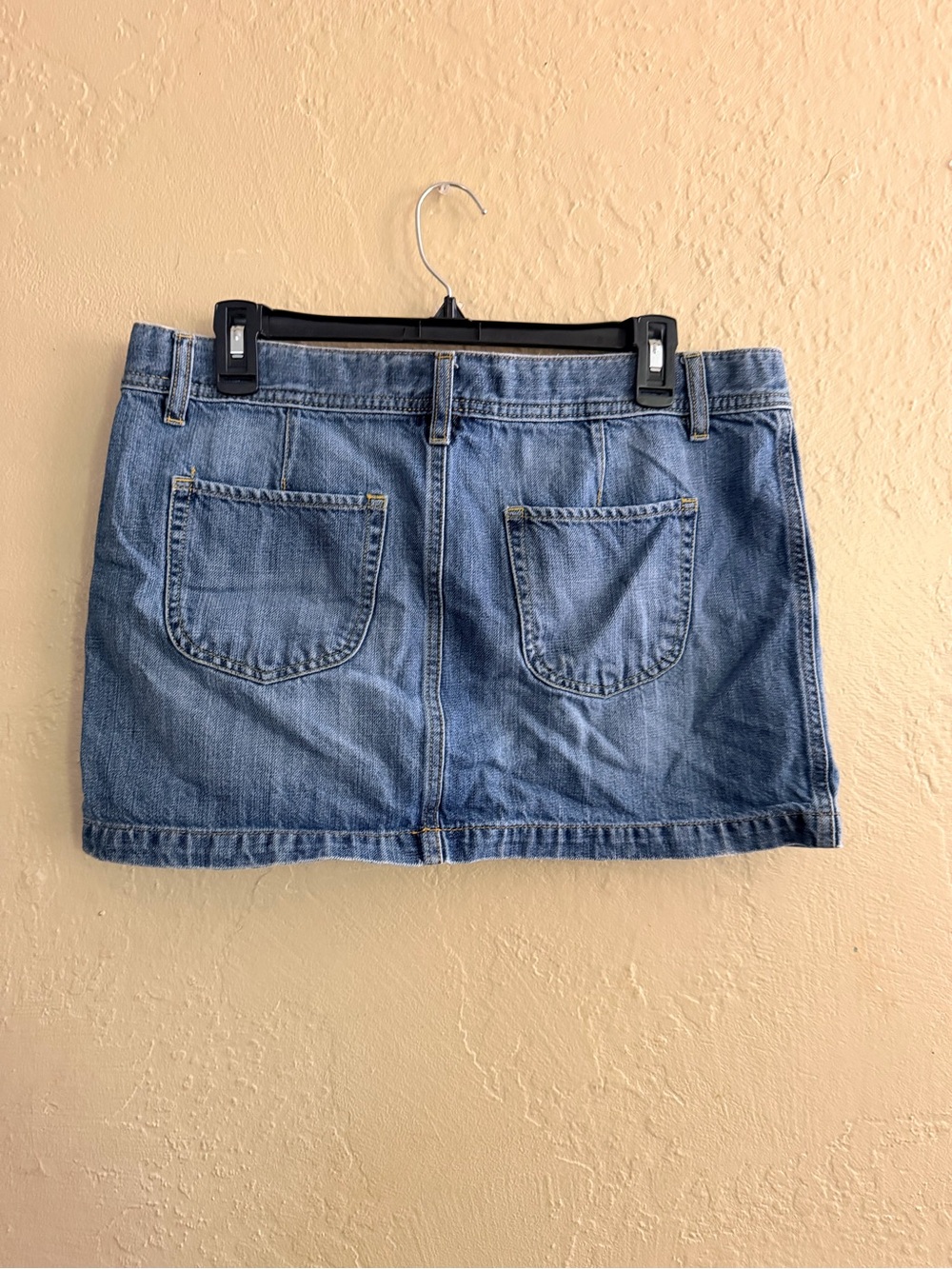 Classic Blue Denim Button-Front Mini Skirt - Picture 2 of 3